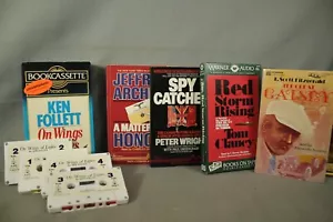 5 Audiobook books on cassette tape Spy Catcher Red Storm Rising Ken Follett & - Picture 1 of 2