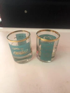 Juego de 2 vasos de whisky Libbey Southern Comfort de colección barcos de vapor Aqua Gold - Imagen 1 de 7
