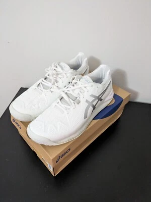 Tenis Asics Gel Resolution 8 - blanco/plata pura  Foto 1 de 4