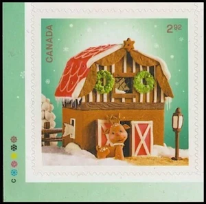 CHRISTMAS = GINGERBREAD HOUSE = $2.92 rate Cut with SNOWFLAKE Ink ID Canada 2024 - Picture 1 of 1