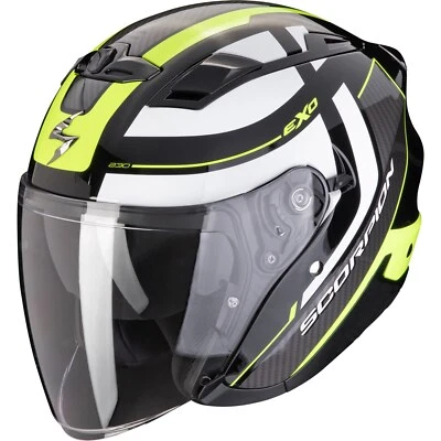 Motorrad Helm XL - Scorpion Exo-230 Pul Jethelm Sonnenblende - schwarz-fluogelb - Bild 1 von 3