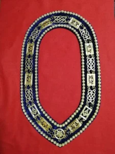 Großloge Freimaurer Meister Maurer Gold Kette Halsband mit Imitationsstein - Bild 1 von 1