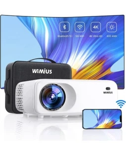 WiFi Bluetooth Video Movie PROJECTOR Native 1080P 5G  4K Support, 400 ANSI, - Picture 1 of 11