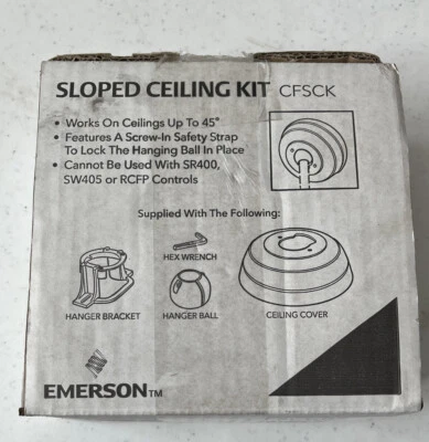 Emerson #CFSCKSW Sloped Ceiling Kit For Up To 45 Degree Slope Brushed Steel - Image 1 of 4