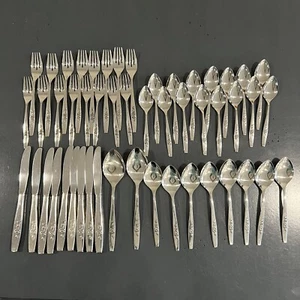 Vintage SSS by Oneida Our Rose Edelstahl Besteck großes Set 50 Teile  - Bild 1 von 10