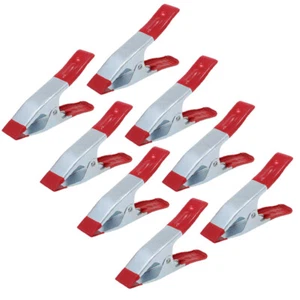 7" 4" 2" Size Strong Metal Spring Clamps Clips Holder Large Tarpaulin,Silver/Red - Picture 1 of 20