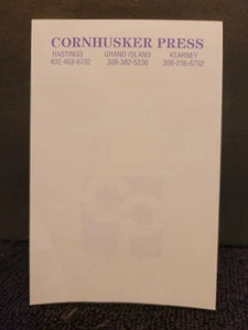 Cornhusker Presse Werbung Notizblock Hastings Grand Island Kearney 3x4,5x1/4 - Bild 1 von 6