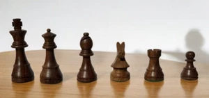 Handmade Wooden Chess Pieces Set - Classic Artisan Craftsmanship for Enthusiasts - Picture 1 of 7