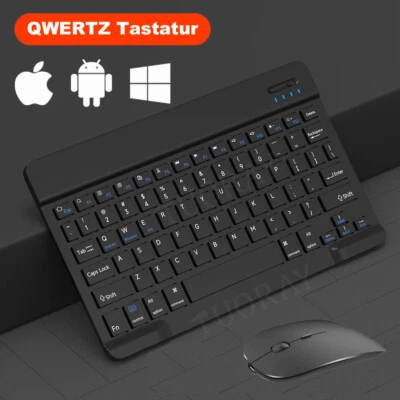 QWERTZ Bluetooth Tastatur kabellos Keyboard für iPad 10,9/10,2/9,7 Air/Pro/Mini - Bild 1 von 4