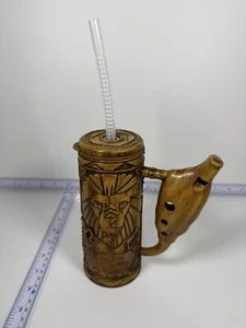 Walt Disney World Parks Animal Kingdom Tiki Okarina Trinkbecher (mit Flöte) LESEN - Bild 1 von 3