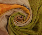 Sushila Vintage Wielokolorowe sari Czysta krepa Jedwabny nadruk Kwiatowa miękka tkanina