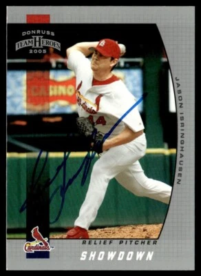 2005 Donruss Team Heroes Showdown Silver Jason Isringhausen Auto 04/50 St. Louis - Image 1 of 2