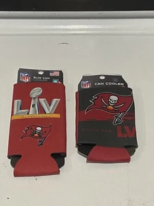 Lot of 2 Tampa Bay Buccaneers Super Bowl Champions LV Can Cooler Koozie & Slim - Picture 1 of 2