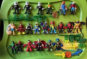 Lot of 21 Imaginext Figures DC Marvel Avengers TMNT Power Rangers W/ Accessories