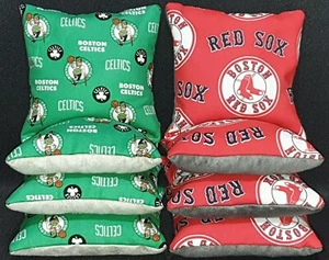 Set Of 8 Stick Slick Boston Red  Sox Celtics Cornhole Bags FREE SHIP - Picture 1 of 2
