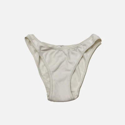 Y2K Victoria's Secret Tanga Bikini Panty S Off White Cotton 1999 Stretch - Image 1 of 4