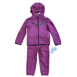 Nike Tech Fleece Maroon Hoodie Jacket Joggers Pants Tracksuit Set Size L / 7 NWT - Picture 1 of 3