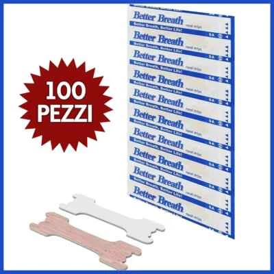 100 CEROTTI NASALI Better Breath – Misura GRANDE o MEDIA