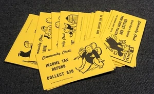 1973 Monopoly Board Game Replacement Parts Complete COMMUNITY CHEST CARD Set - Picture 1 of 1