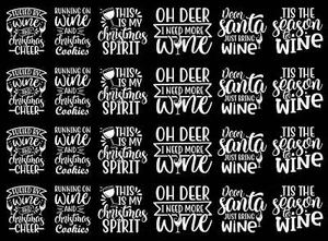 Weihnachten Wein Zitate 24 Stck. 1 Zoll weiß verschmolzen Glas Aufkleber - Bild 1 von 2