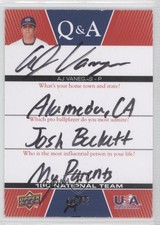 2009 Upper Deck USA Baseball Box Set Q&A 18U National Team /65 AJ Vanegas Auto