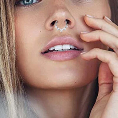 Titanium Earring Ring F136 Implant Grade Ti Nose Ring Hoop 16G Piercing Jewelry - Image 1 of 4