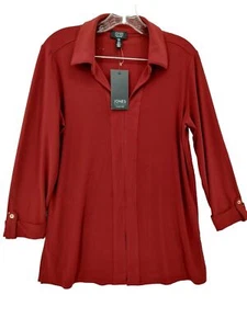 Jones New York Long Sleeve Women Blouse Shirt Size Small ~ Burgundy - Picture 1 of 10