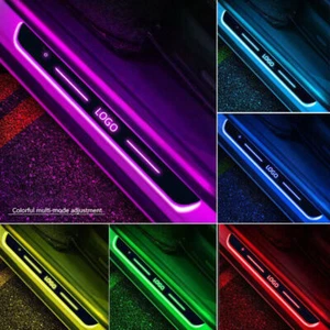 Customized Dynamic LED Car Door Sill Light USB Rechargeable Magnetic Pedal Light - Picture 1 of 15