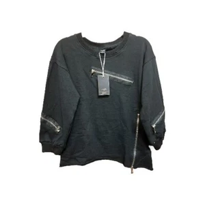 New with tags Kids Girls SIZE 130 (5-6 Yrs) Black Zipper Sweater Top-vb1622 - Picture 1 of 5