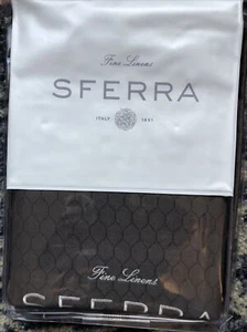 NEW Sferra Favo 4250 Cotton Pique Standard Pillow Sham Charcoal Embroidered Logo - Picture 1 of 9