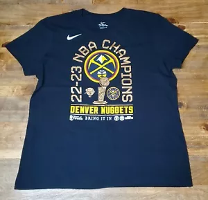 Nike Brand Denver Nuggets 2023 NBA Champions Logo Trophy T-Shirt Adult Size L - Picture 1 of 7