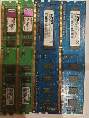Job 4 x 1GB DDR3 Non-ECC Elpida & Kingston Computer Memory - Image 1 of 4