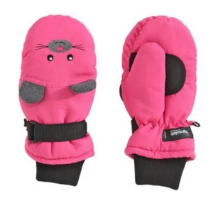 Aquarius Girls Pink Mouse Snow & Ski Mittens Fleece & Thinsulate Lining - Picture 1 of 1