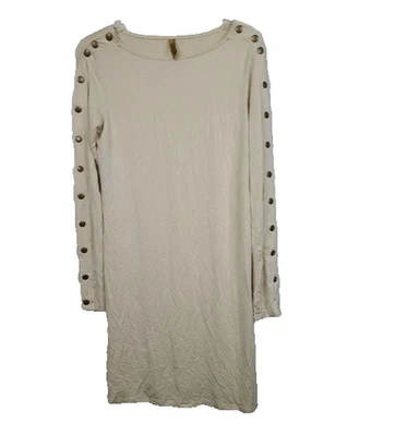 Mini Vestido Rachel Pally Para Mujer Grande Marfil Manga Larga Minimalista Neutro Informal Foto 1 de 4