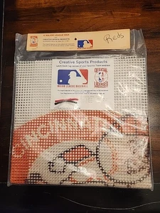 MLB Cincinnati Reds Vintage NOS Baseball Latch Hook Kit 21 X 20 Sports New - Picture 1 of 7