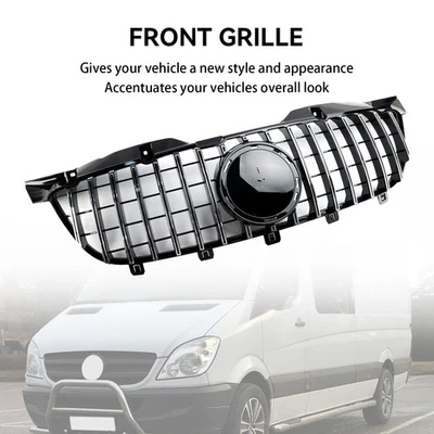 Front Bumper Grill Grille Fit For Mercedes Benz Sprinter W906 2006-2013 Chrome Foto 1 de 4