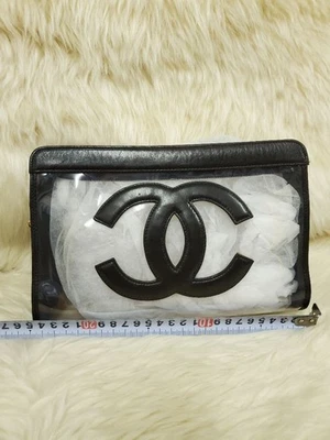 Bolsa transparente de cuero negro Chanel #PF5SPW Foto 1 de 4