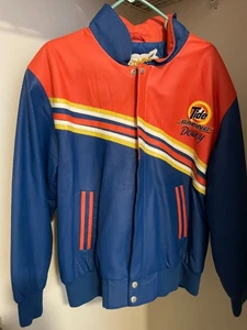 Vintage Jeff Hamilton Tide Racing Nascar Leather Jacket Size Large Downy - Bild 1 von 11