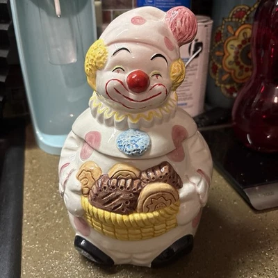 Clown Cookie Jar Made In Taiwan Pottery Porcelain Ceramic 1950's - Image 1 of 4