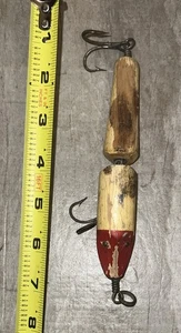 Vintage Moschus Hechtköder Holz Angelköder alt gebraucht 7" lang - Bild 1 von 3
