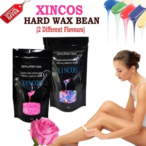 100g DEPILATORY XINCOS HARD WAX BEANS PELLET HOT BRAZILIAN WAXING HAIR REMOVAL - Picture 1 of 11
