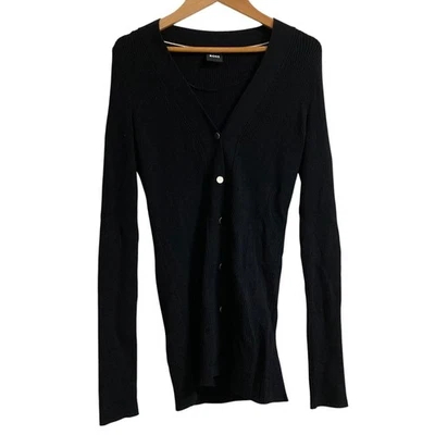 Cárdigan tejido acanalado rayón BOSS Hugo Boss, talla XS, negro para mujer USADO Foto 1 de 4