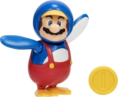 Super Mario: PENGUIN MARIO 4" Figure with Coin (2021, Jakks Pacific)  - Image 1 of 4