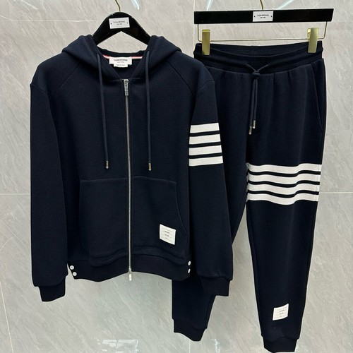 Felpa sportiva Thom Browne primavera nuova tasca ricamo casual con cappuccio