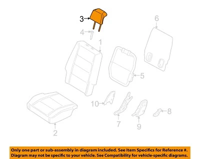 Componentes de asiento trasero estilo libre Ford OEM 05-07 - reposacabezas 5F9Z74611A08CAF Foto 1 de 2