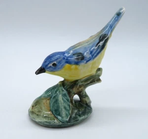 Figura de pájaro de cerámica de arte Stangl Studio pintada a mano pájaro azul amarillo #3583 de colección - Imagen 1 de 9