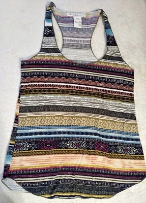 AMERICAN RAG Womens Sleeveless Tank Top Blouse XS Striped Summer Stretch Aztec - Image 1 of 4