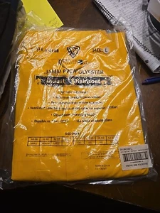 48" Large PVC/Polyester Raincoat Jacket w/Hood Yellow Heavy Duty .35MM Thick - Picture 1 of 6