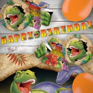 T-Rex Dinosaur Birthday Party Theme Decorations Banners Tableware - Dino Blast - Picture 1 of 39