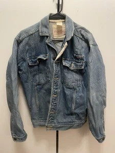 Vintage Coca Cola Coke Denim Jean Jacket Button 80s 90s Y2K Distressed Blue M L - Picture 1 of 17